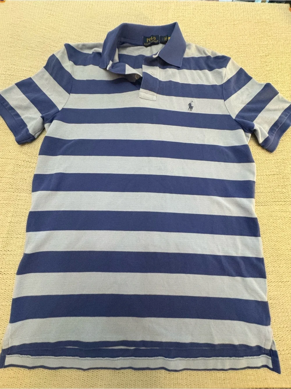 Ralph Lauren Boys Navy & Light Blue Striped Polo